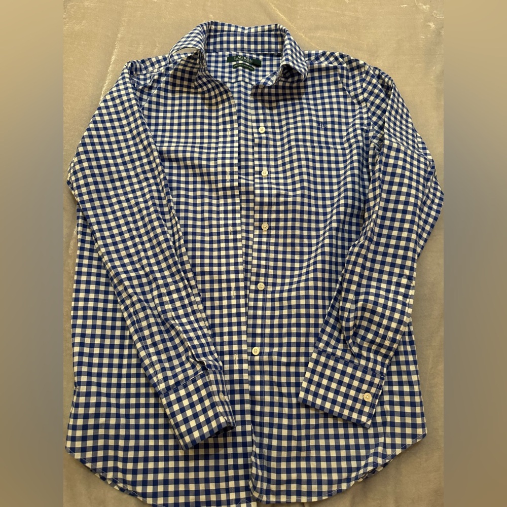 Ralph Lauren Blue and White Checkered Shirt